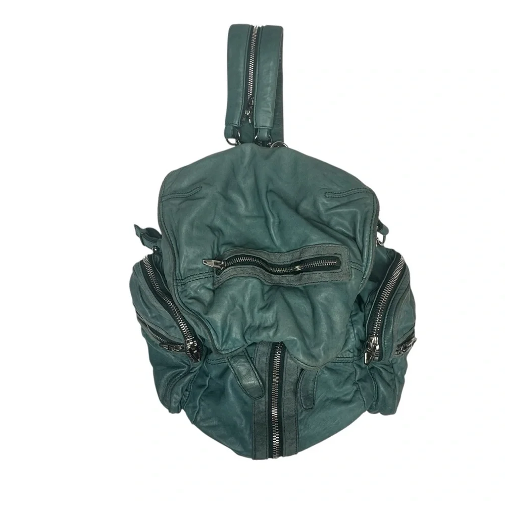 Alexander Wang Supple Lambskin Marti Convertible Moto Backpack Bag turquoise